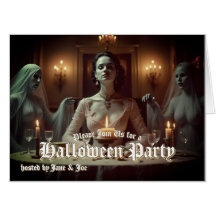 Banquet gothique d'Halloween à la lueur des bougie