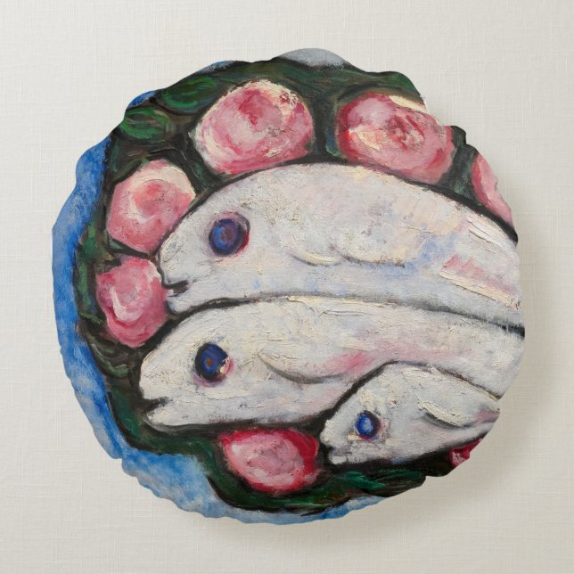 Banquet in Silence, 1935-1936 by Marsden Hartley Rundes Kissen (Rückseite)
