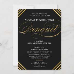 BANQUET Modernes, elegantes Ereignis Schwarz-weiß  Einladung