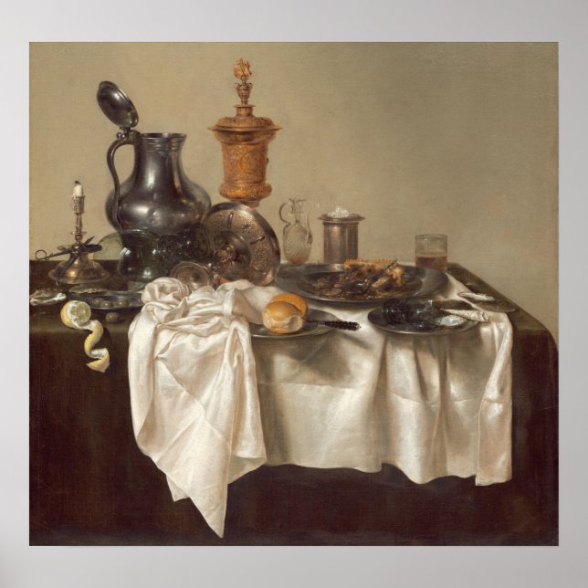 Banquet - Willem Claesz Heda Kunstgedicht Poster (Vorne)