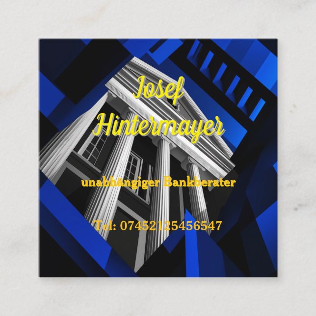 Banquier, carte de visite de banquier (Devant)