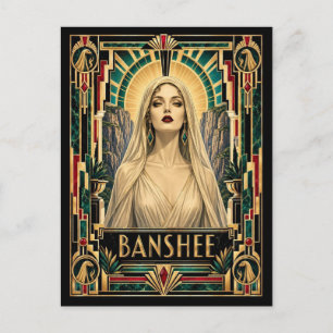 Banshee, Art Deco Mythisch Postkarte