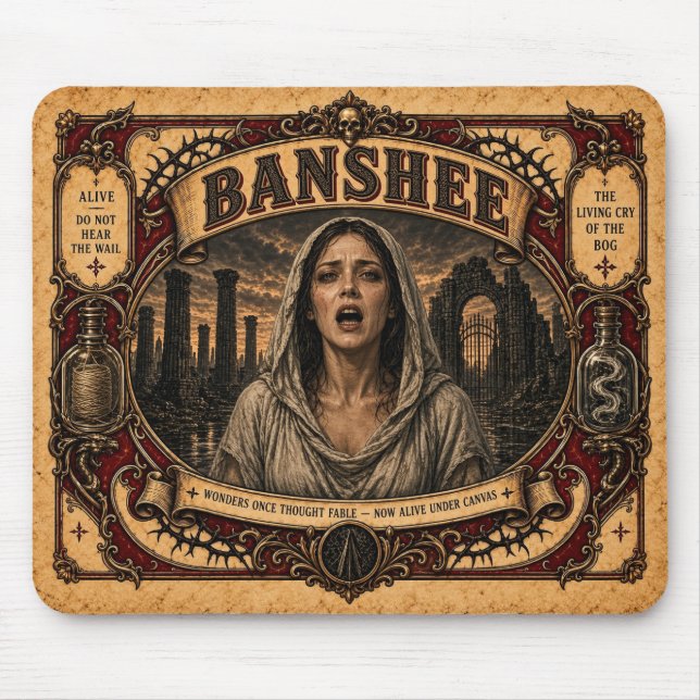 Banshee, Vintage-Zirkus-Monster Mousepad (Vorne)