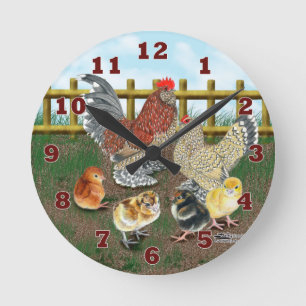 Bantam Family Runde Wanduhr