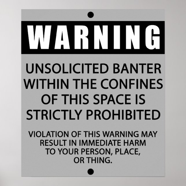 BANTER WARNING_GRAY POSTER (Vorne)