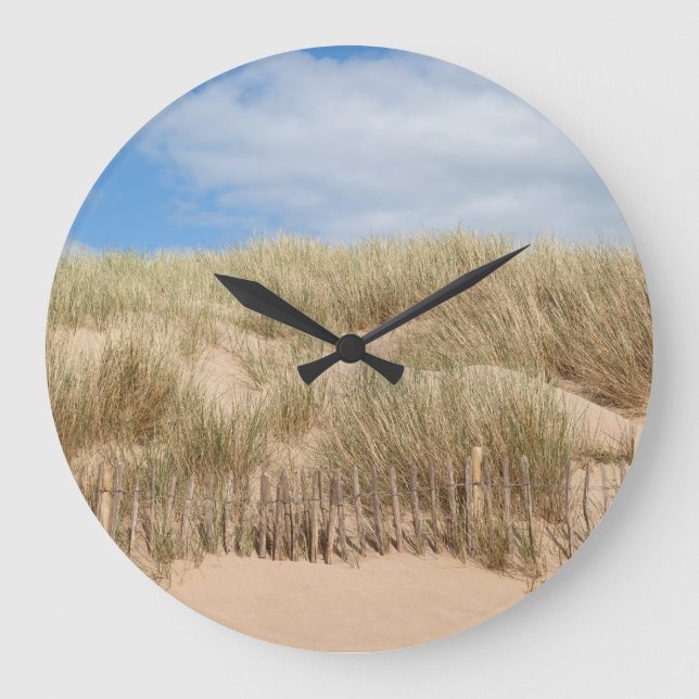 Bantham Beach Großuhr Große Wanduhr (Vorderseite)