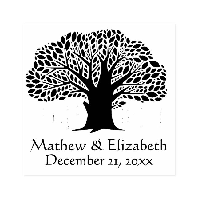 Banyan Tree Rustic Outdoor Wedding Gummistempel (Prägung)