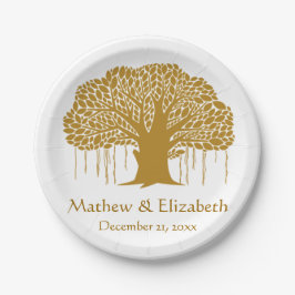 Banyanbaum-rustikale Hochzeit im Freien Pappteller