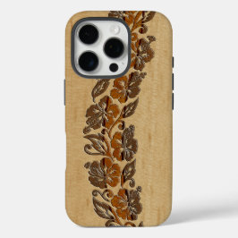 Banyans Hawaiian Hibiskus Imitate Wood Surfboard iPhone 16 Pro Hülle