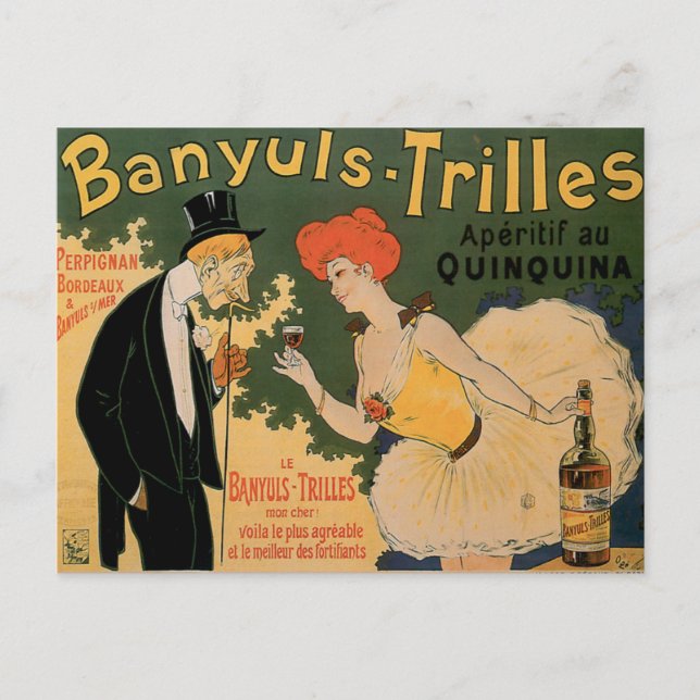 Banyuls Trilles Vintages Weingetränk Postkarte (Vorderseite)