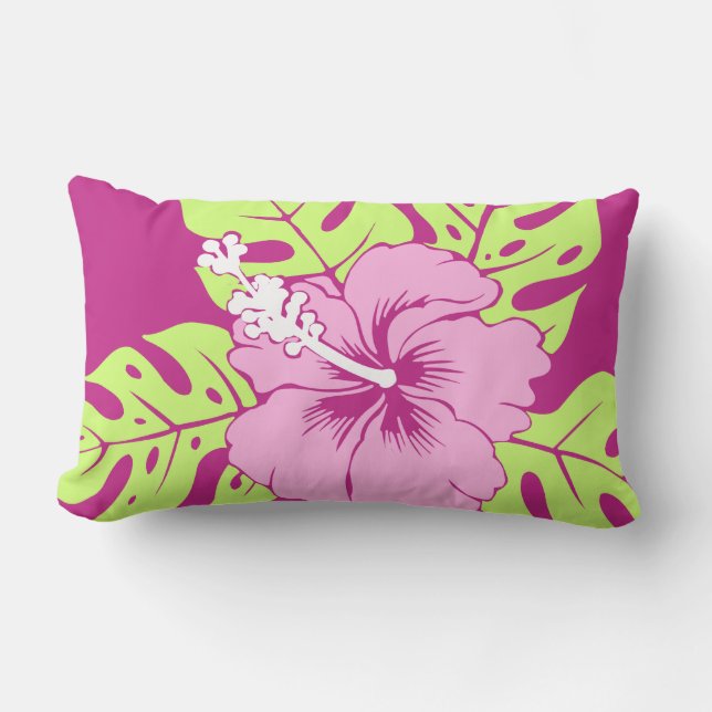 Banzai Beach Hawaii Hibiscus Lumbar Coussins (Recto)
