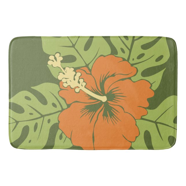 Banzai Beach Hawaiian Hibiskus Floral Badematte (Vorderseite)