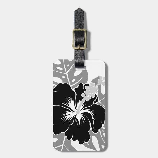 Banzai Beach Hawaiian Hibiskus Floral Gepäckanhänger (Vorderseite vertikal)