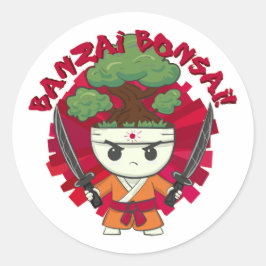 Banzai Bonsai! Runder Aufkleber