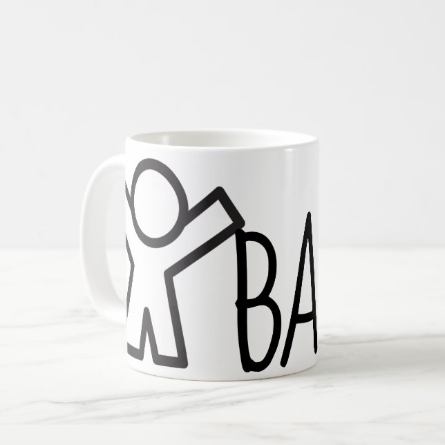 BANZAI BOY jubelt dich auf Kaffeetasse (Vorderseite Links)