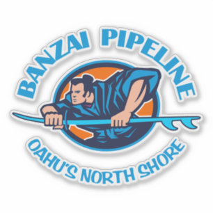 Banzai-Pipeline (blau) Aufkleber