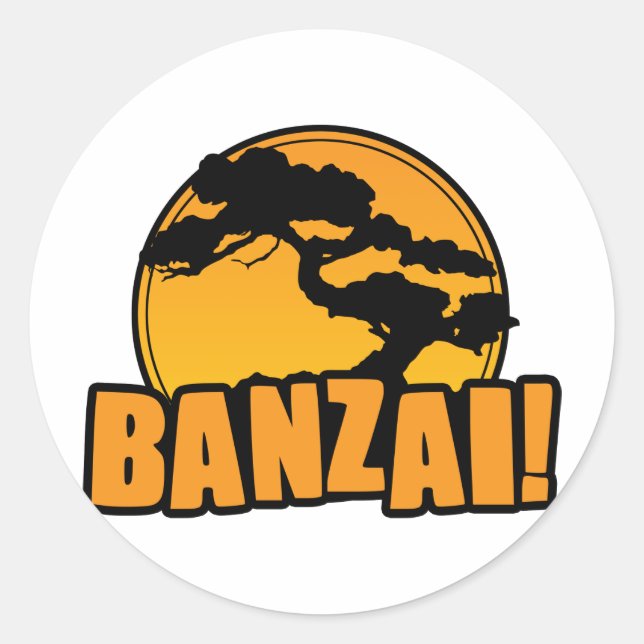 Banzai Runder Aufkleber (Vorderseite)