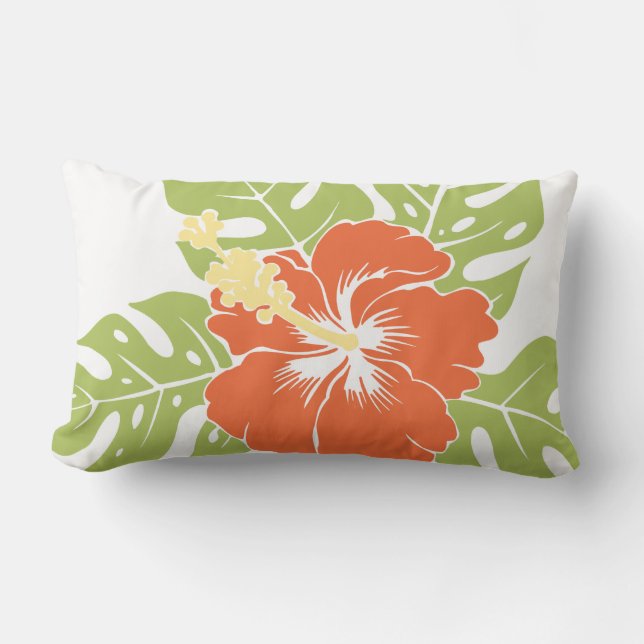 Banzai-Strand-hawaiische Hibiskuslumbar-Kissen Lendenkissen (Vorderseite)