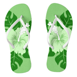 Banzai-Strand-hawaiischer Hibiskus mit Blumen Flip Flops
