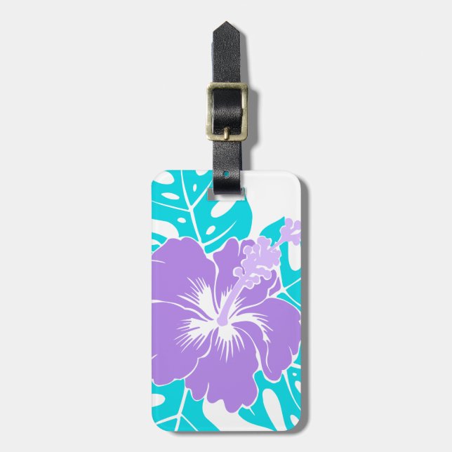 Banzai-Strand-hawaiischer Hibiskus mit Blumen Gepäckanhänger (Vorderseite vertikal)