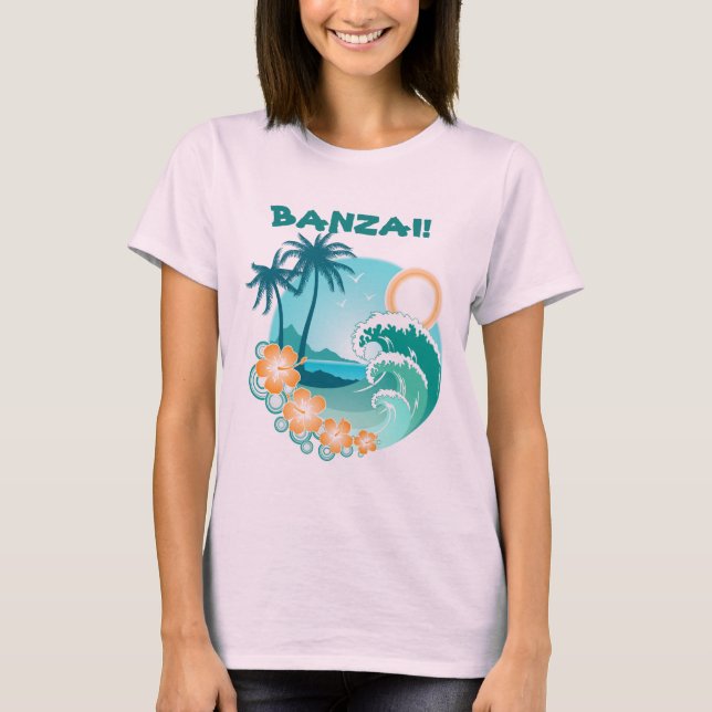 Banzai Surfing T-Shirt (Vorderseite)