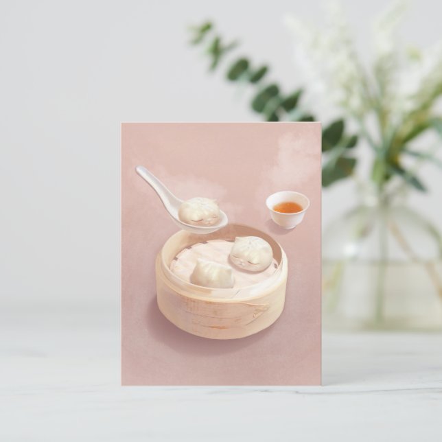 Bao Baby - Tea Time Bao Buddies Ankündigungspostkarte (Stehend Vorderseite)