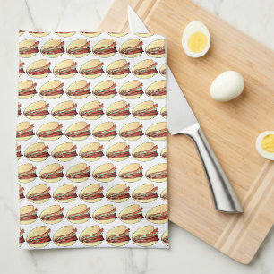 Bao Buns Porkbelly Lotus Bun Chinese Food Print Geschirrtuch