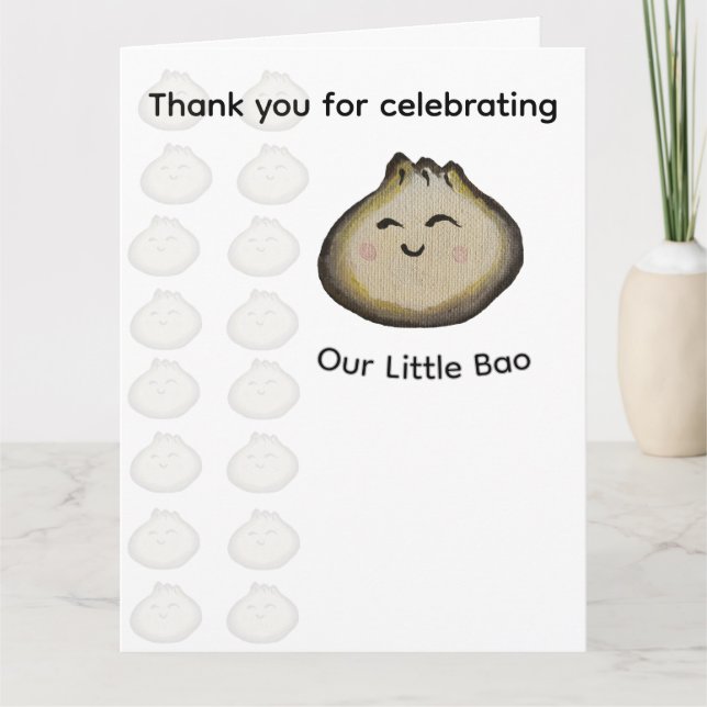 Bao-Dumpling-Geburtstagsfeier Danke (Vorderseite)