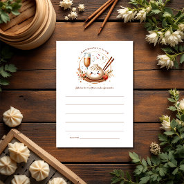 Bao in Oven Theme Little Dumpling Baby Dusche Hinweiskarte