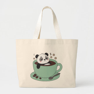 Bao Panda Bathing In Coffee Cup Cute Aesthetic Kaw Jumbo Stoffbeutel