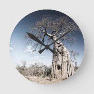 Baobab Tree at Mana Pools National Park, Simbabwe Runde Wanduhr