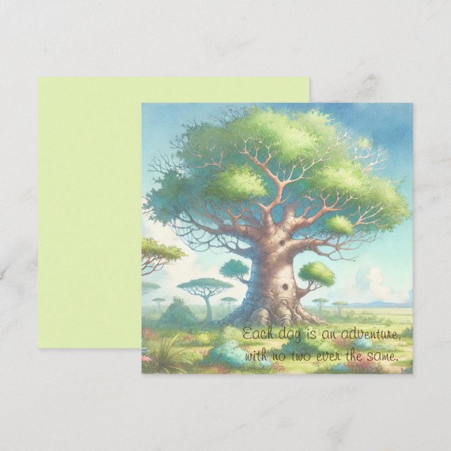 Baobab Tree & Quote Karte (Vorne/Hinten)