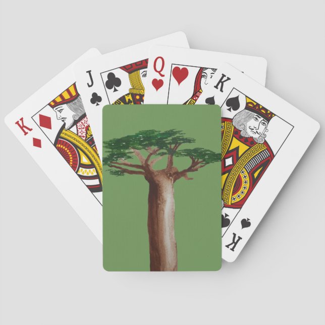 Baobab Tree Zeichne Klassische Spielkarten (Rückseite)