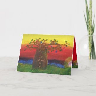 Baobab-Weihnachtsbaum Feiertagskarte