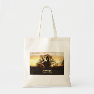 Baobabbaum am Sonnenuntergang Tragetasche