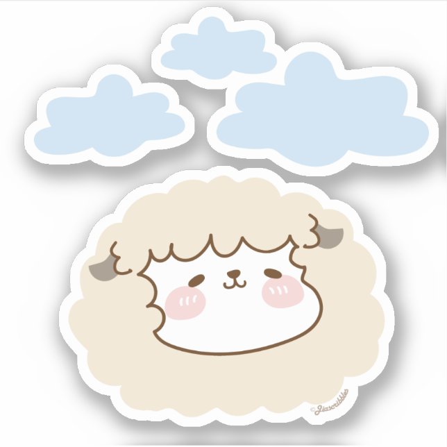 Baobao the Sheep - Niedliche Die Aufkleber (Vorderseite)