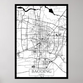 Baoding China Karte Poster