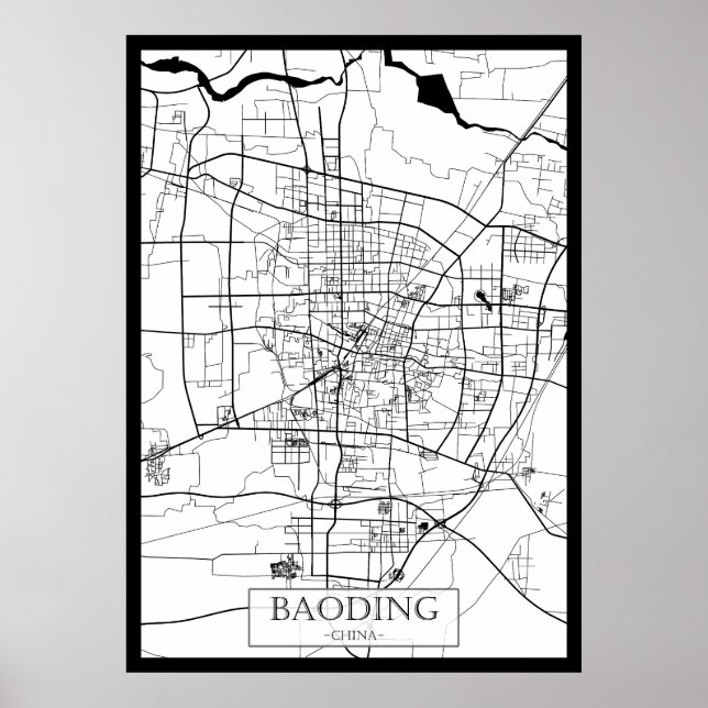 Baoding China Map Poster (Vorne)