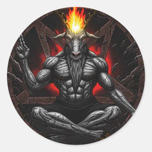 Baphomet Ascendent: Dark Wisdom Runder Aufkleber (Vorderseite)