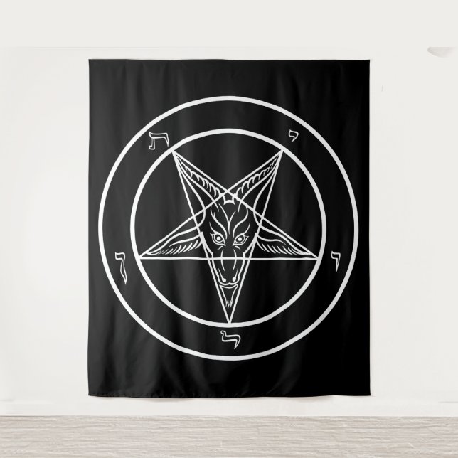 Baphomet ÉNORME Tapisserie 88" x 104" (Devant)