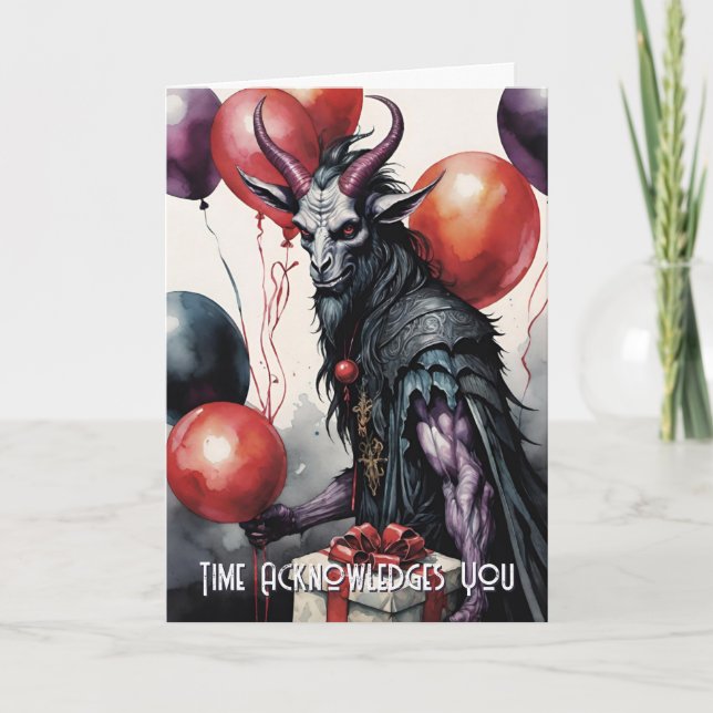 Baphomet Geburtstagsballons & Geschenke Gothic Karte (Vorderseite)