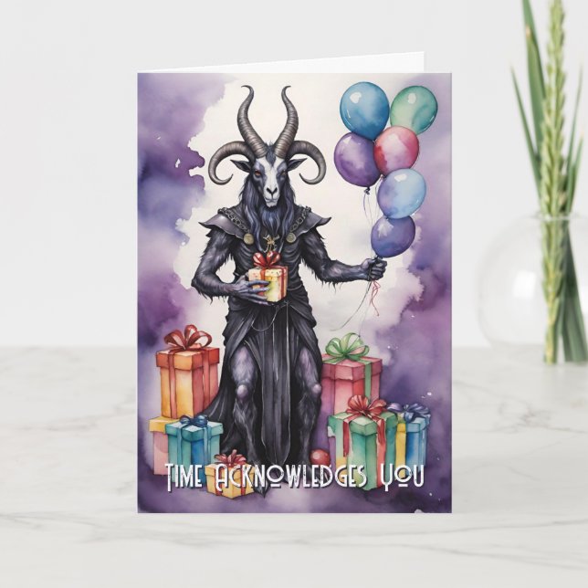 Baphomet Geburtstagsballons & Geschenke Gothic Karte (Vorderseite)