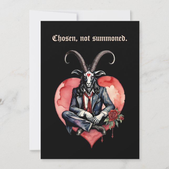 Baphomet Gothic Valentine's Day Chosen Feiertagskarte (Vorderseite)