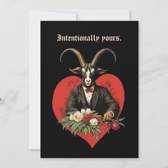 Baphomet Gothic Valentine's Day Intention Feiertagskarte (Vorderseite)