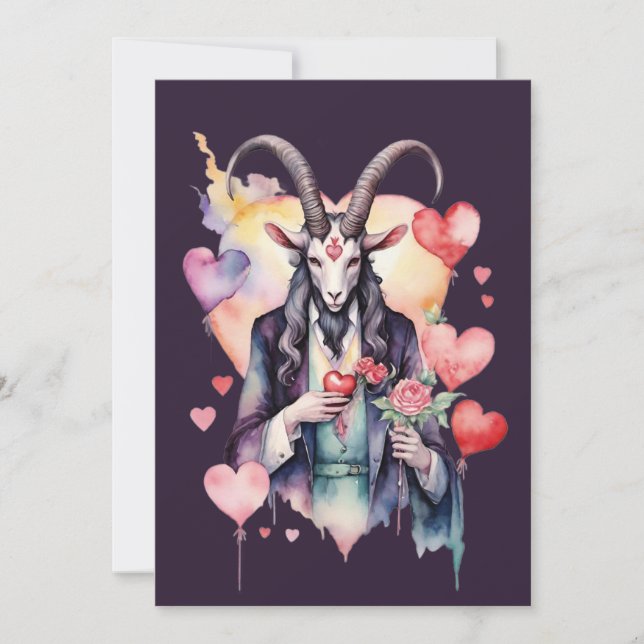 Baphomet Gothic Valentine's Day Love Feiertagskarte (Vorderseite)