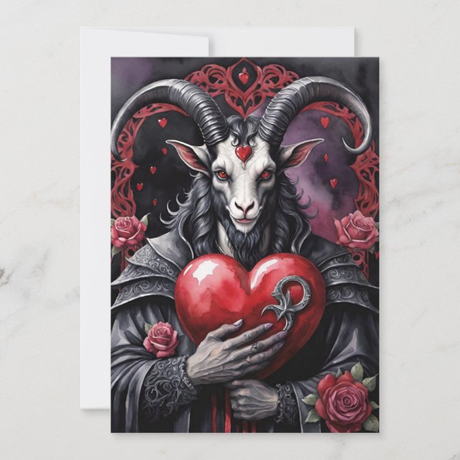 Baphomet Gothic Valentine's Day Love Feiertagskarte (Vorderseite)