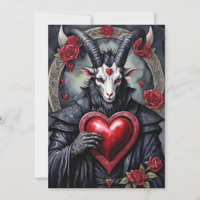 Baphomet Gothic Valentine's Day Love Feiertagskarte (Vorderseite)