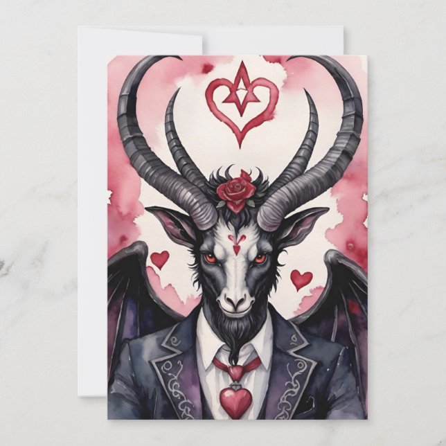Baphomet Gothic Valentine's Day Love Feiertagskarte (Vorderseite)