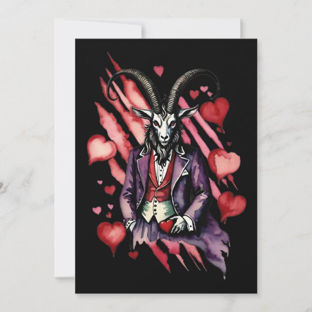 Baphomet Gothic Valentine's Day Love Feiertagskarte (Vorderseite)