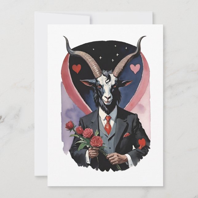 Baphomet Gothic Valentine's Day Love Feiertagskarte (Vorderseite)